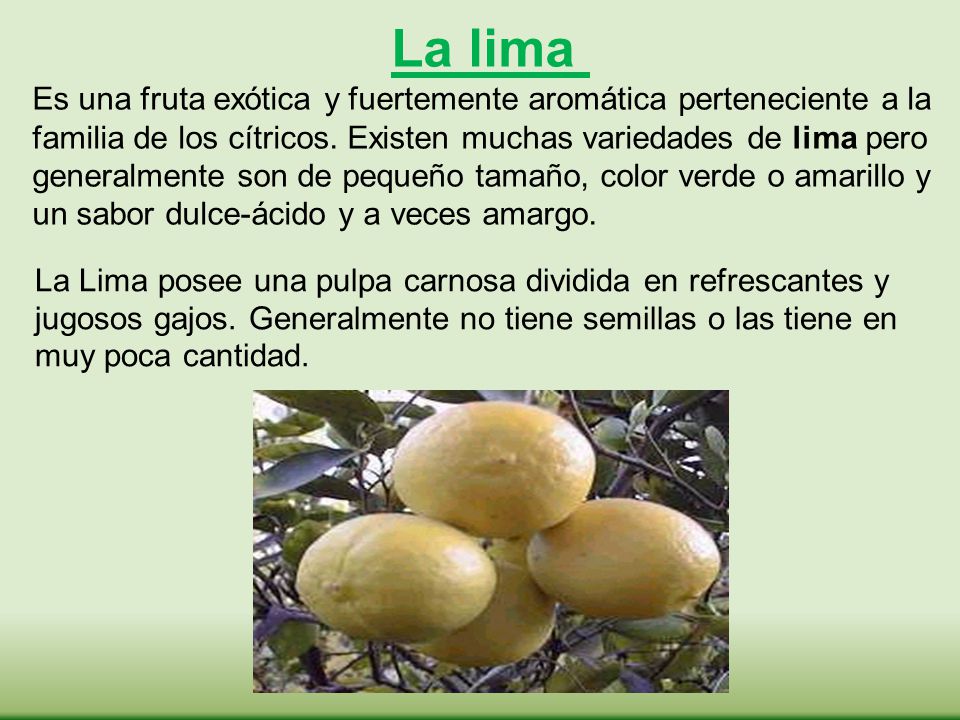 Fruta lima dulce propiedades